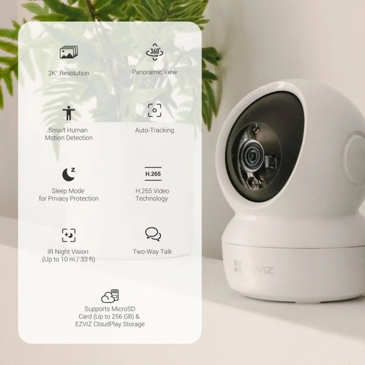 EZVIZ H6C PRO 2K+ 4MP SMART INDOOR CAMERA - Tophatter's Army Deals CCTV - Tophatter Daily Deals