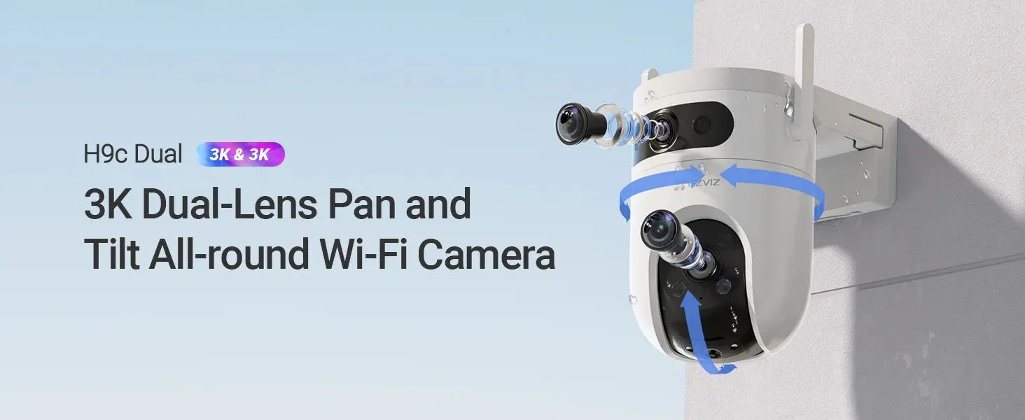 EZVIZ H9C DUAL 3K 5MP+5MP SMART OUTDOOR CAMERA - Tophatter's Army Deals CCTV - Tophatter Daily Deals