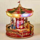 LED Christmas Fair Carousel | Rotating Musical Illuminated Carousel Ornament Musical Decoration - Tophatter Daily Deals