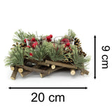 Handcrafted Christmas Double Tealight Candle Holder ~ Xmas Table Centrepiece Candle Holder - Tophatter Daily Deals