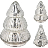 Silver Glass Christmas Tree | Freestanding Mottled Gold Tree Ornament - 13cm Ornament - Tophatter Daily Deals