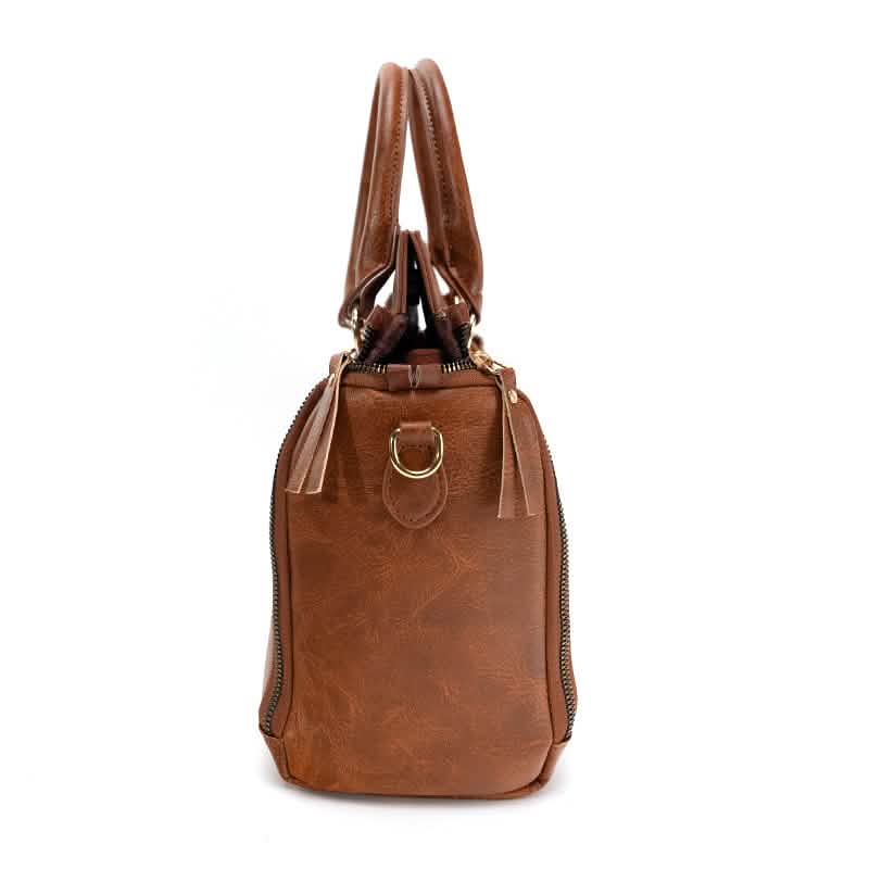 Vintage PU Leather Handbag with Multi Pocket Organizer Insert Handbags & Wallets - Tophatter Daily Deals