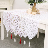 Bronzing White Table Runner Home Table Cloth Fabric 0 - Tophatter Daily Deals