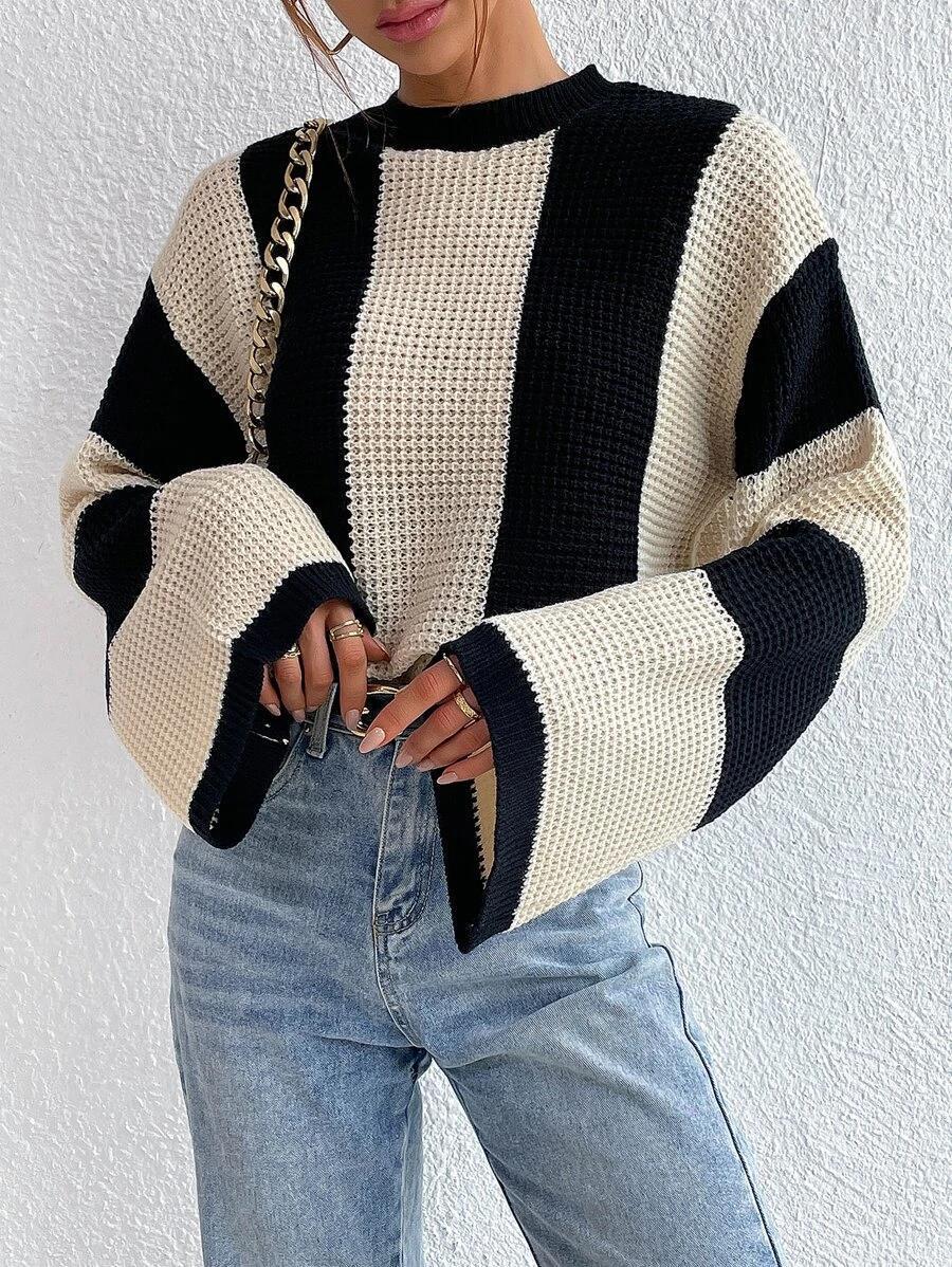 Oversized Women’s Knitted Sweater - Bell Sleeve, Chunky Apricot 3D Changing Face Moving Picture Frame - Tophatter Daily Deals