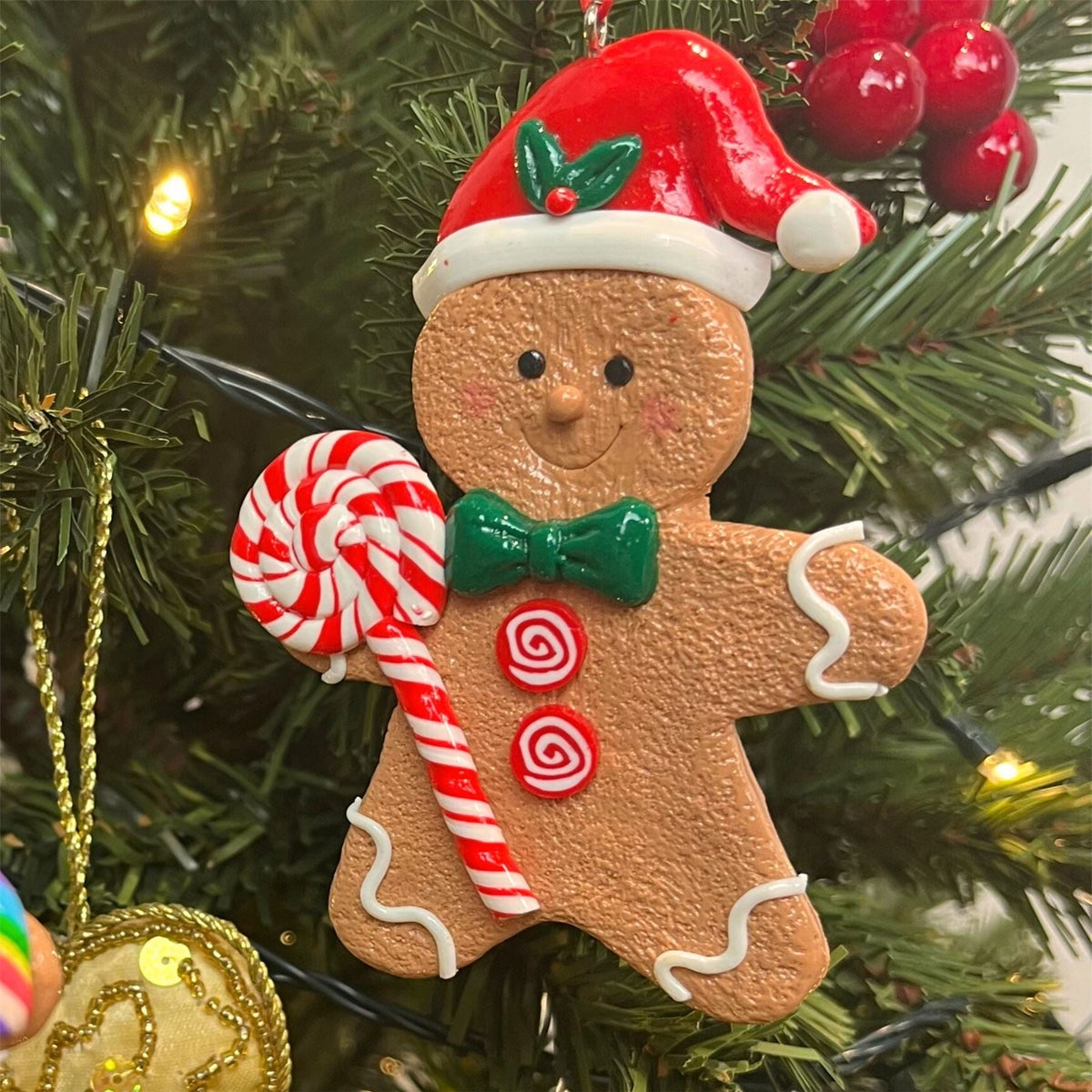 Gingerbread Cookie Christmas Bauble | Christmas Tree Hanging Decoration - 10cm Baubles - Tophatter Daily Deals