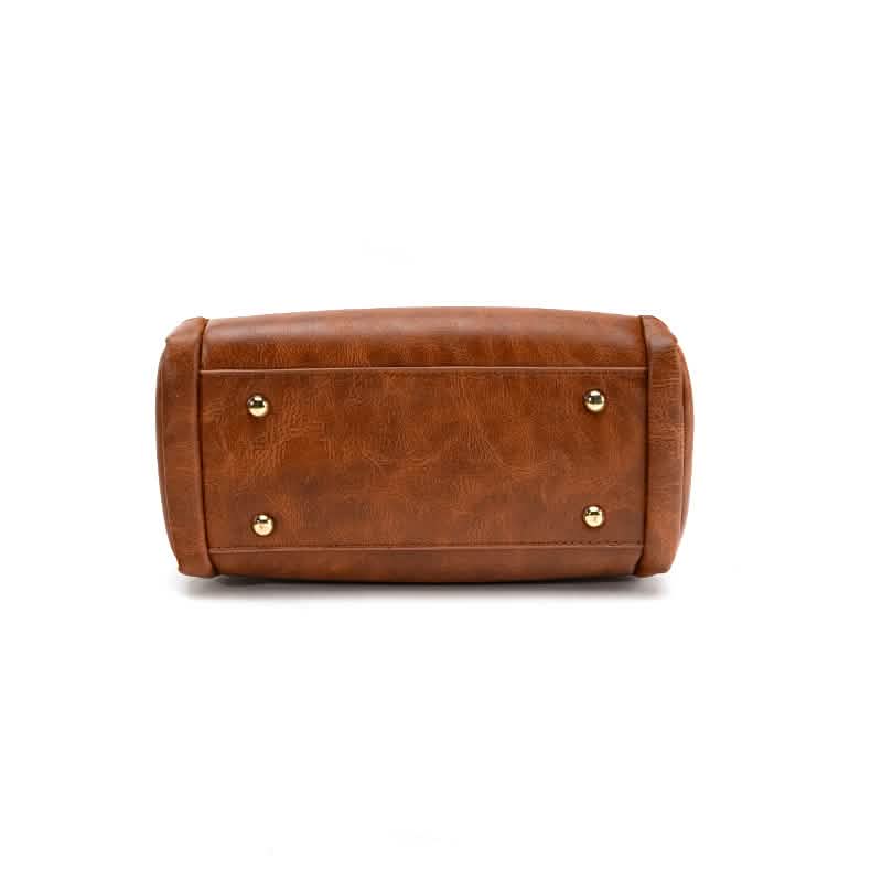 Vintage PU Leather Handbag with Multi Pocket Organizer Insert Handbags & Wallets - Tophatter Daily Deals