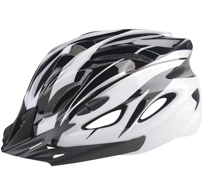 Bicycle Helmet Male Mountain Bike Road Wheel Sliding Balance Bike Breathable Riding Equipment Black and white One Size 0 - Tophatter Daily Deals