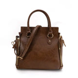 Vintage PU Leather Handbag with Multi Pocket Organizer Insert Handbags & Wallets - Tophatter Daily Deals