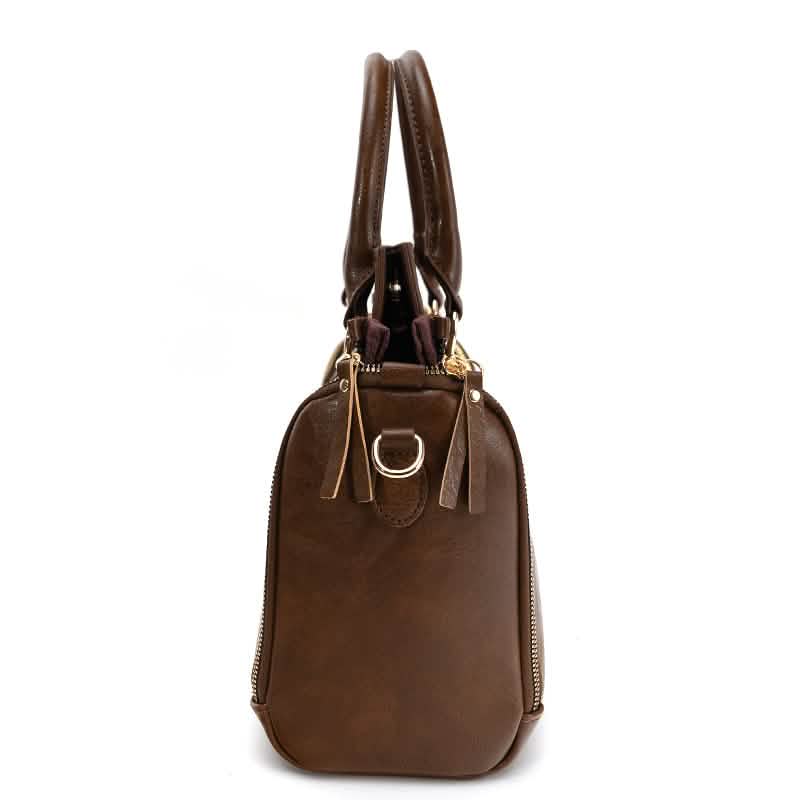 Vintage PU Leather Handbag with Multi Pocket Organizer Insert Handbags & Wallets - Tophatter Daily Deals