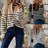 Soft Cozy Women’s Knit Pullover - Oversized Half Zip, Velvet 3D Changing Face Moving Picture Frame - Tophatter Daily Deals