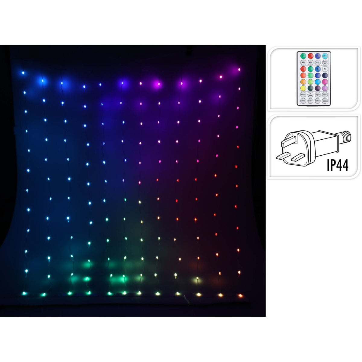 400 RGB LED Colour Changing Curtain Lights | Multi-coloured Window Lights 5x2x2m Fairy Lights - Tophatter Daily Deals