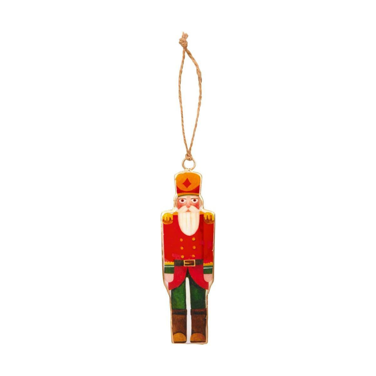 Nutcracker Christmas Bauble | Vintage Metal Soldier Tree Ornament with Twine Baubles - Tophatter Daily Deals