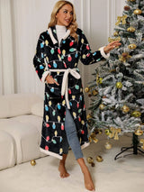 Tie Waist Hooded Robe Sleep Dresses - Tophatter Daily Deals