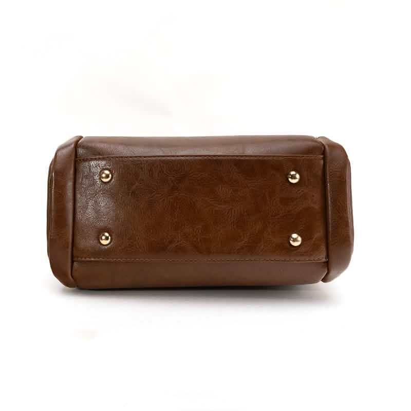 Vintage PU Leather Handbag with Multi Pocket Organizer Insert Handbags & Wallets - Tophatter Daily Deals