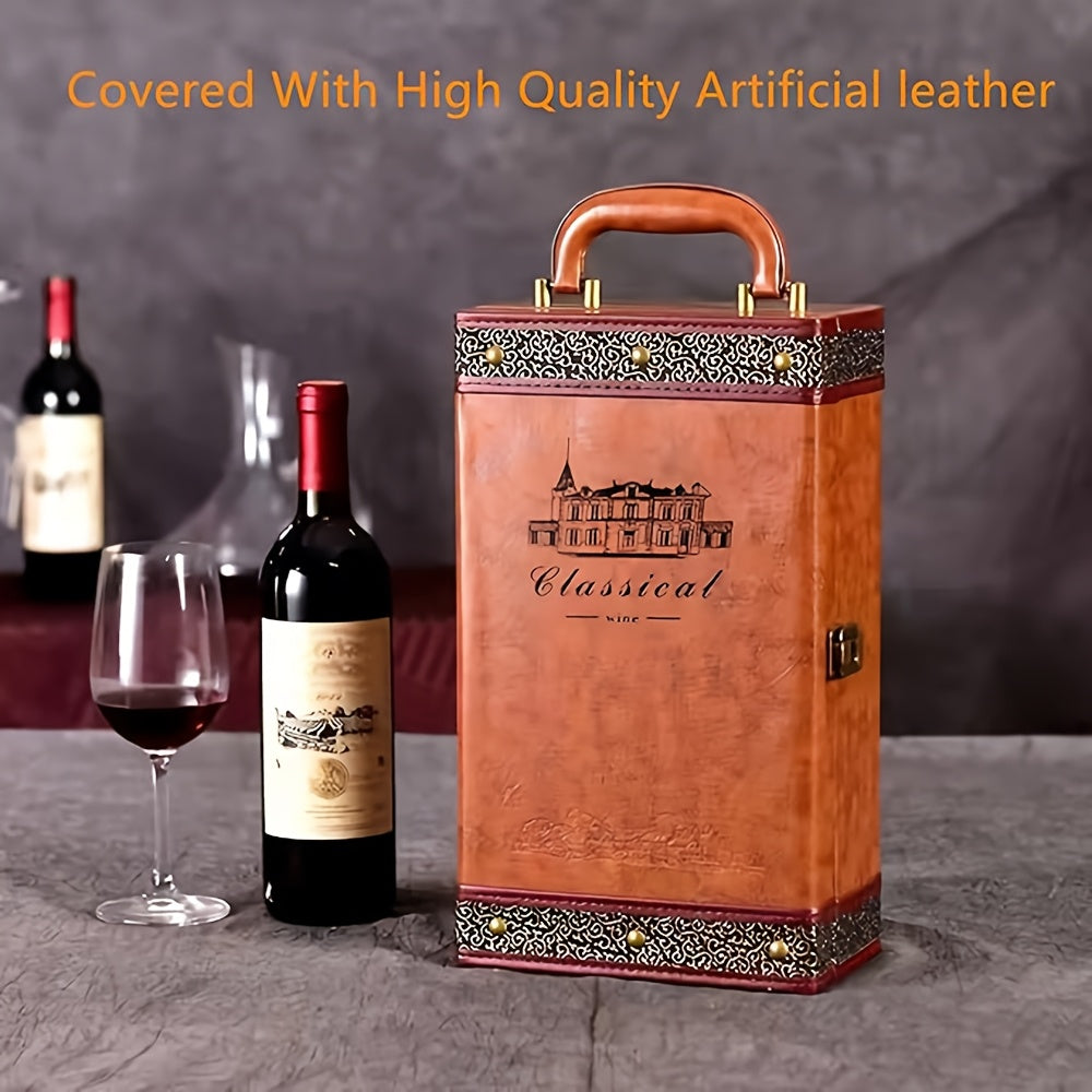 2 Bottle Wine Carrier Tote with Accessories Set Food Storage - Tophatter Daily Deals