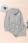 Animal Print Drawstring Detail Hoodie and Shorts Lounge Set Loungewear Sets - Tophatter Daily Deals