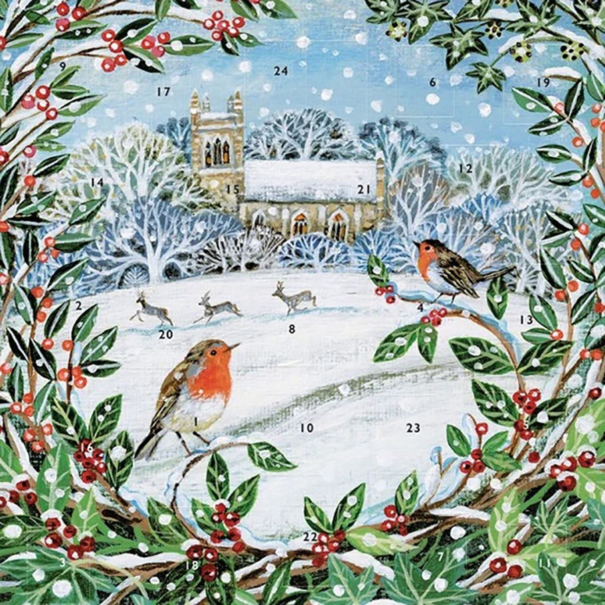 Robin & Deer Christmas Advent Calendar | Wreath Christmas Advent Calendar Advent Calendar - Tophatter Daily Deals
