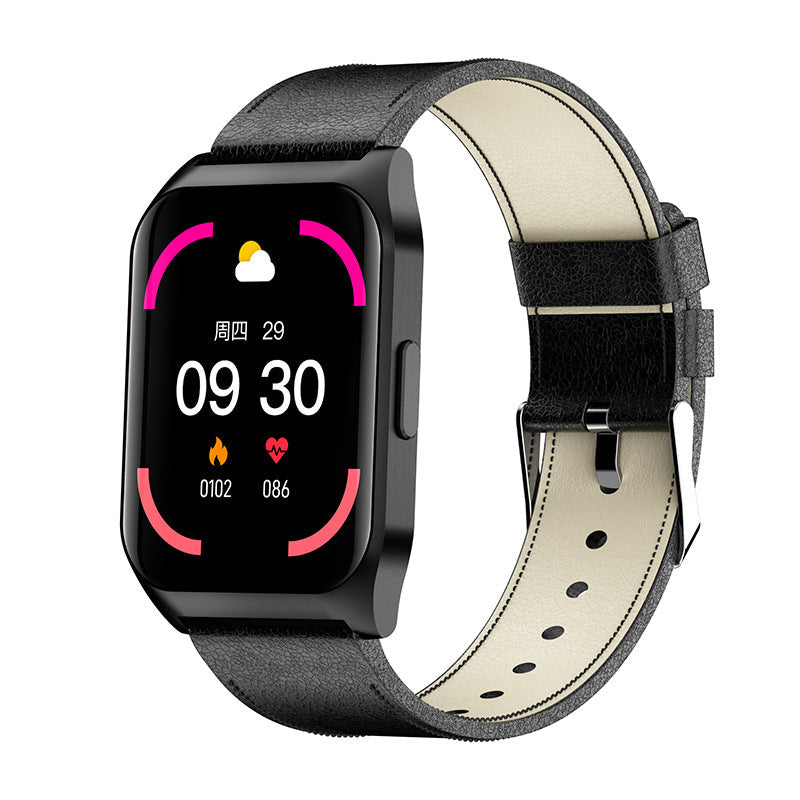 Bluetooth Call Information Push Sports Bracelet Smart Watch Black leather 0 - Tophatter Daily Deals