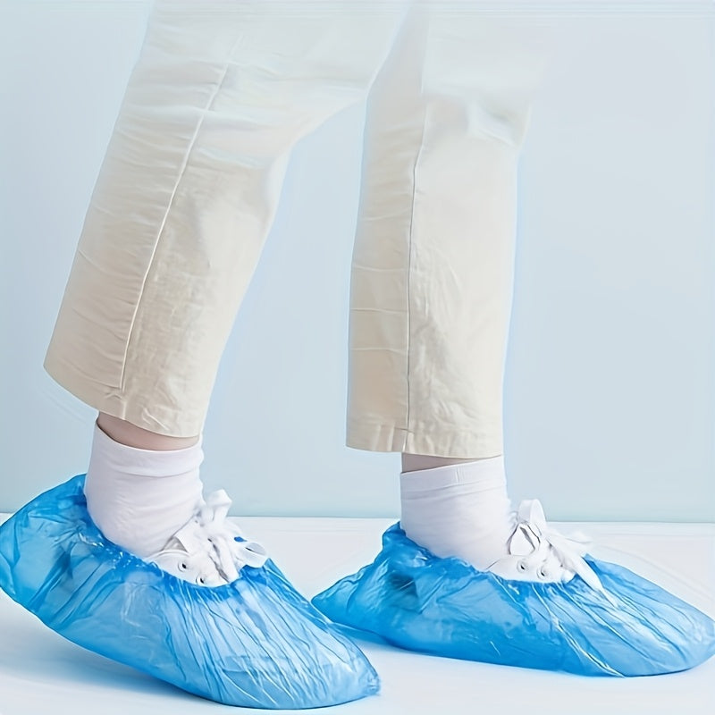 100-Pack: Disposable Plastic Shoe Covers – Waterproof & Slip-Resistant Home Improvement - Tophatter Daily Deals