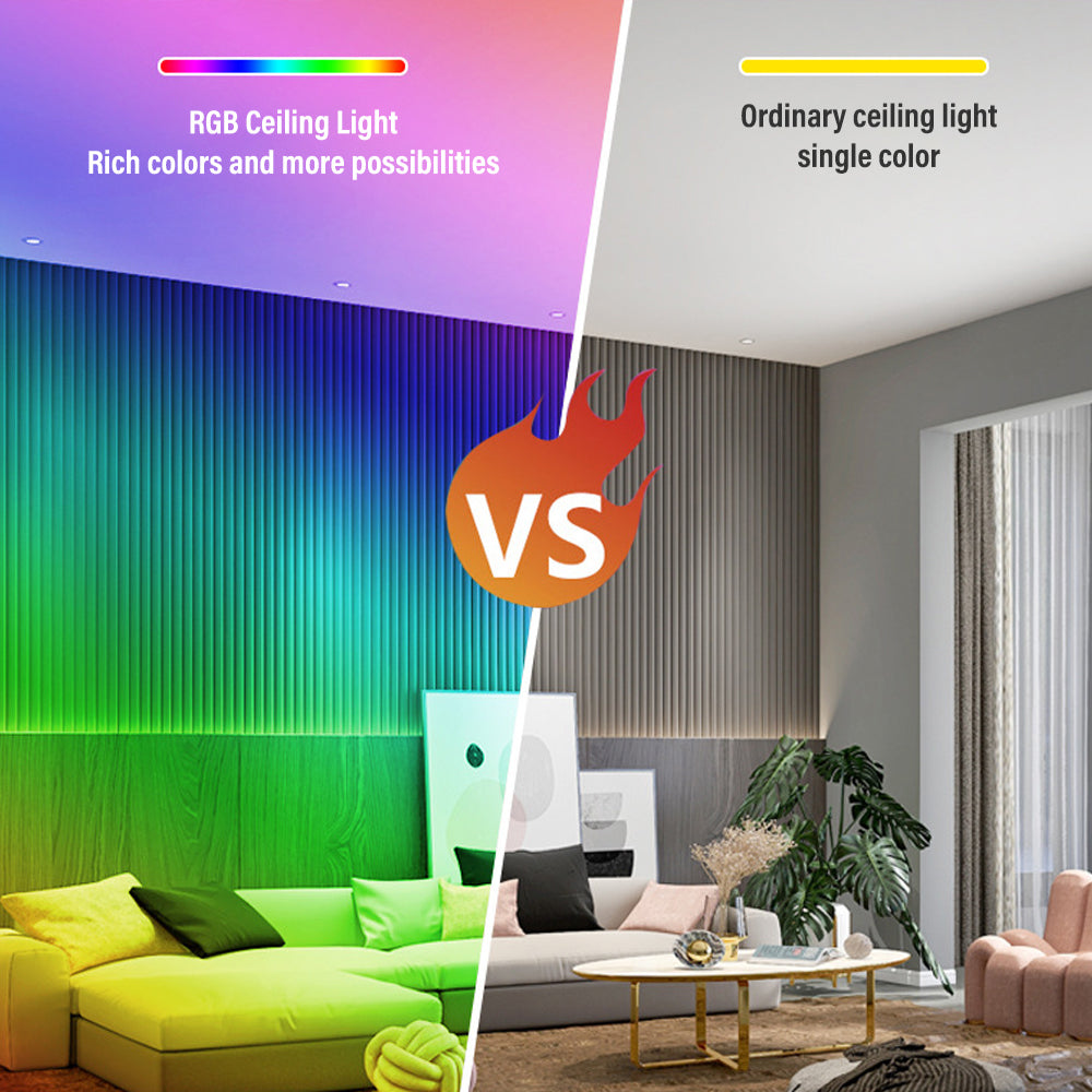 Bluetooth Ceiling Lamp Intelligent RGB Colorful Music 0 - Tophatter Daily Deals
