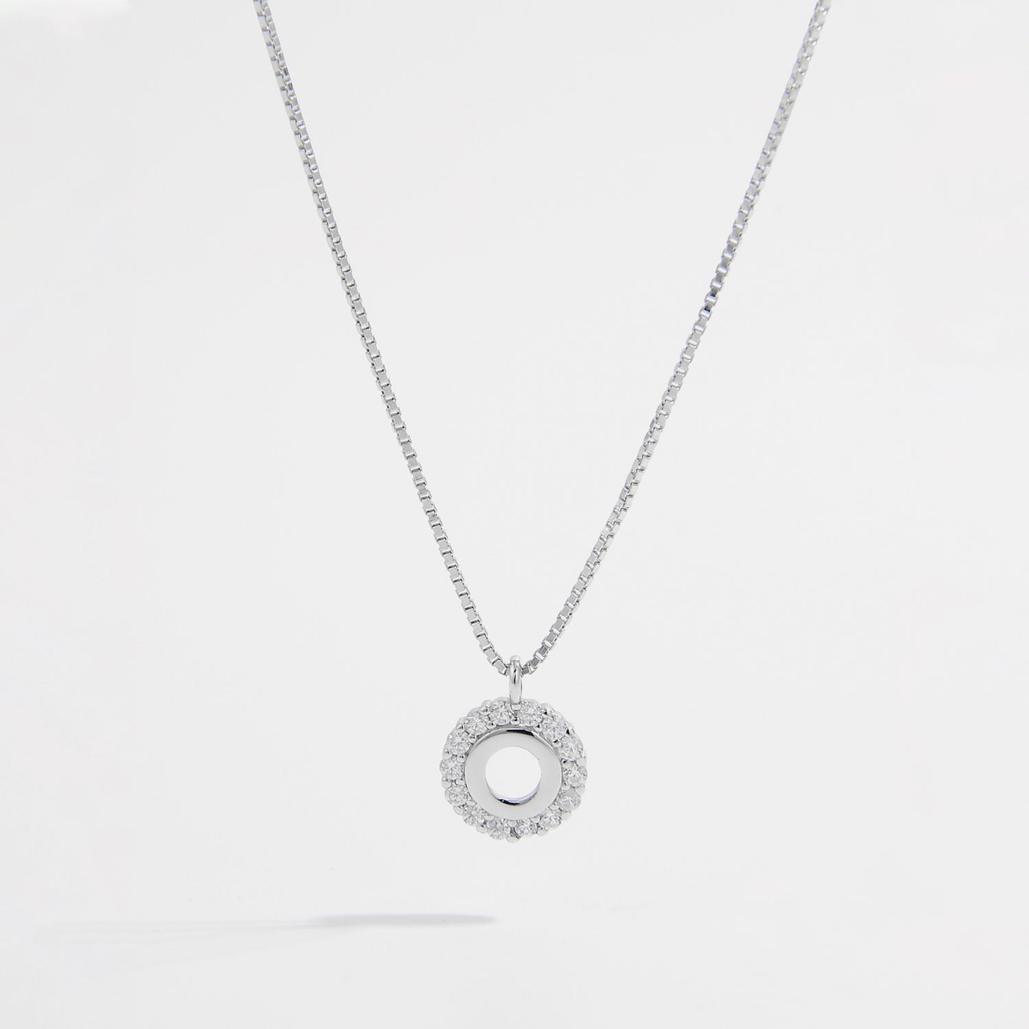 925 Sterling Silver Zircon Pendant Necklace Silver One Size Necklaces - Tophatter Daily Deals