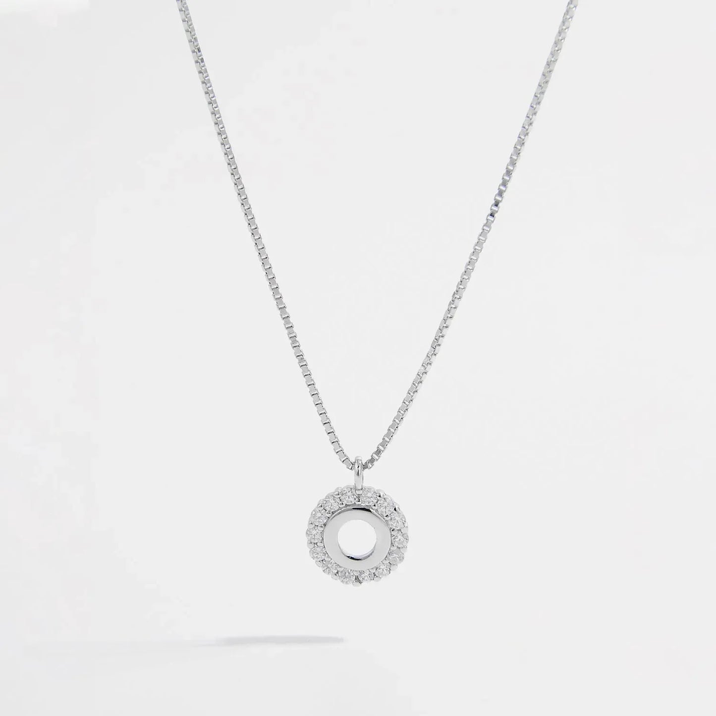 925 Sterling Silver Zircon Pendant Necklace Silver One Size Necklaces - Tophatter Daily Deals
