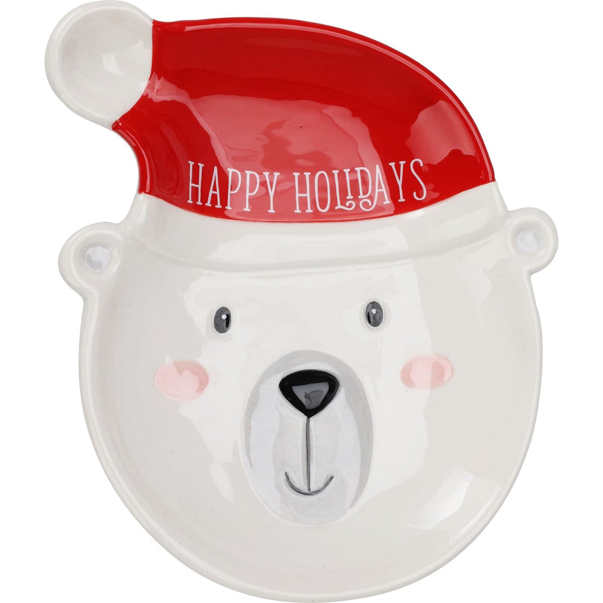 Polar Bear Christmas Plate Novelty Character Snack Plate Xmas Serving Dish 19cm Plate - Tophatter Daily Deals