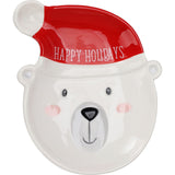 Polar Bear Christmas Plate Novelty Character Snack Plate Xmas Serving Dish 19cm Plate - Tophatter Daily Deals