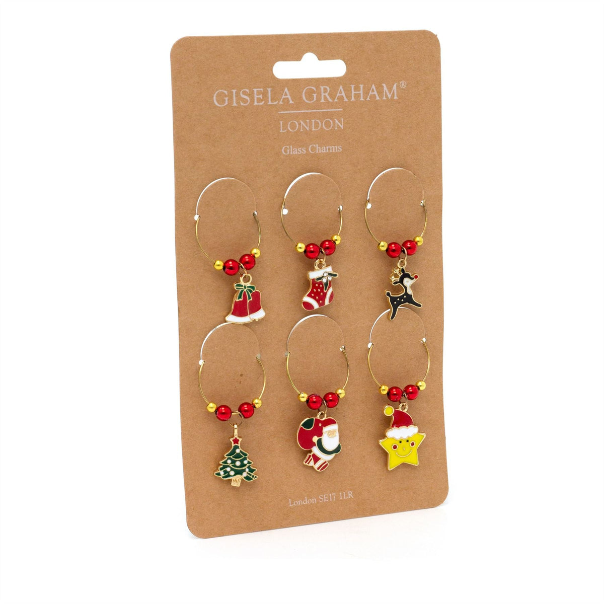 Christmas Wine Glass Charms | 6-Piece Novelty Glass Markers for Christmas Party Wine Glass Charms - Tophatter Daily Deals
