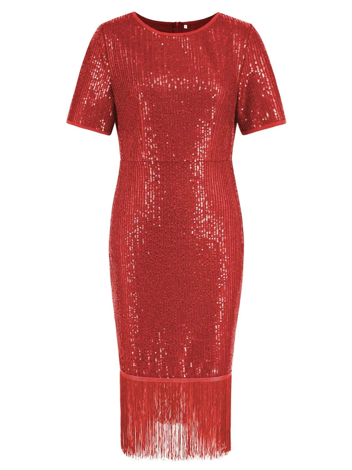 Tassel Sequin Short Sleeve Dress Cocktail Dresses - Tophatter Daily Deals