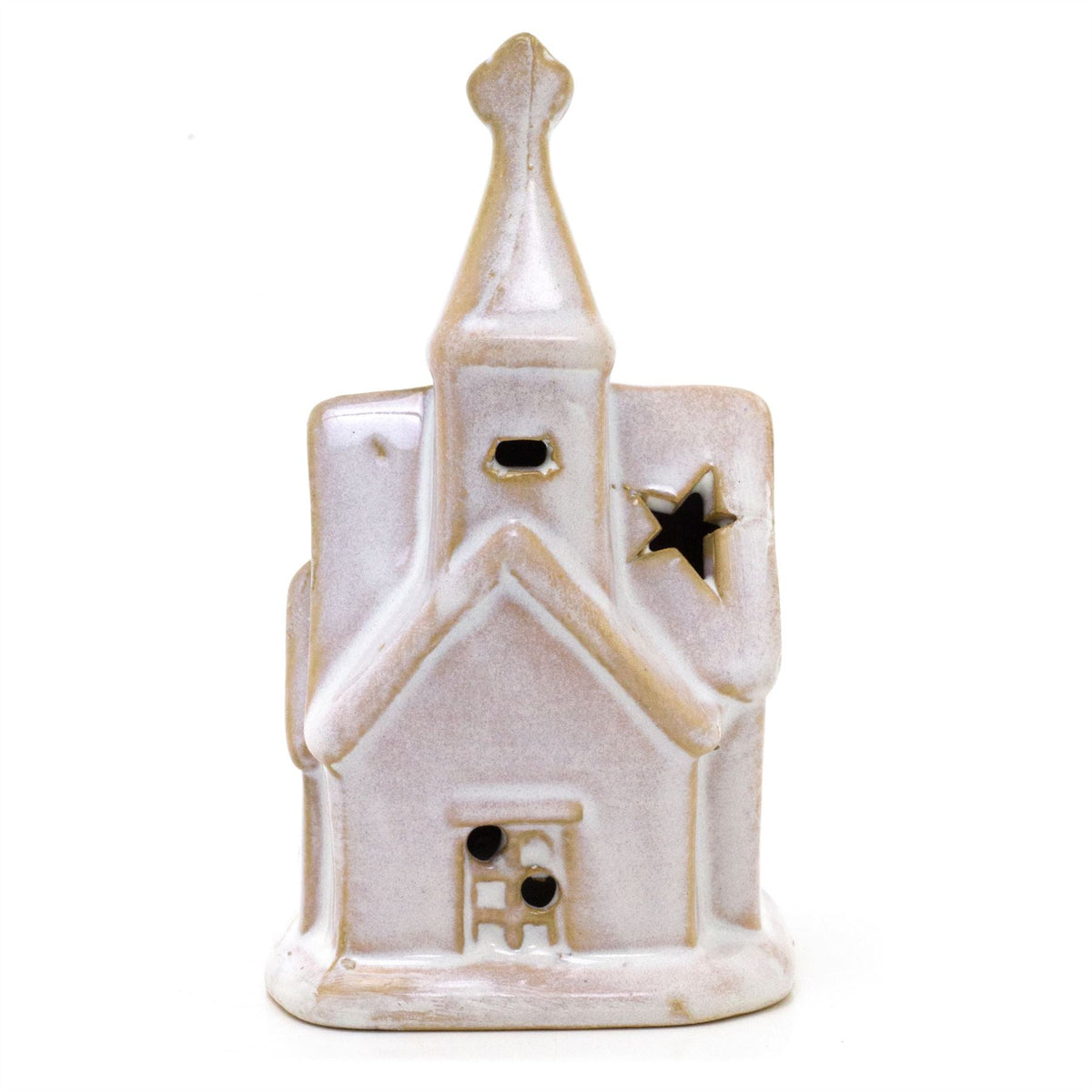 Ceramic LED Church | Light-Up Christmas Chapel Ornament Festive Decoration 12cm LED Light - Tophatter Daily Deals
