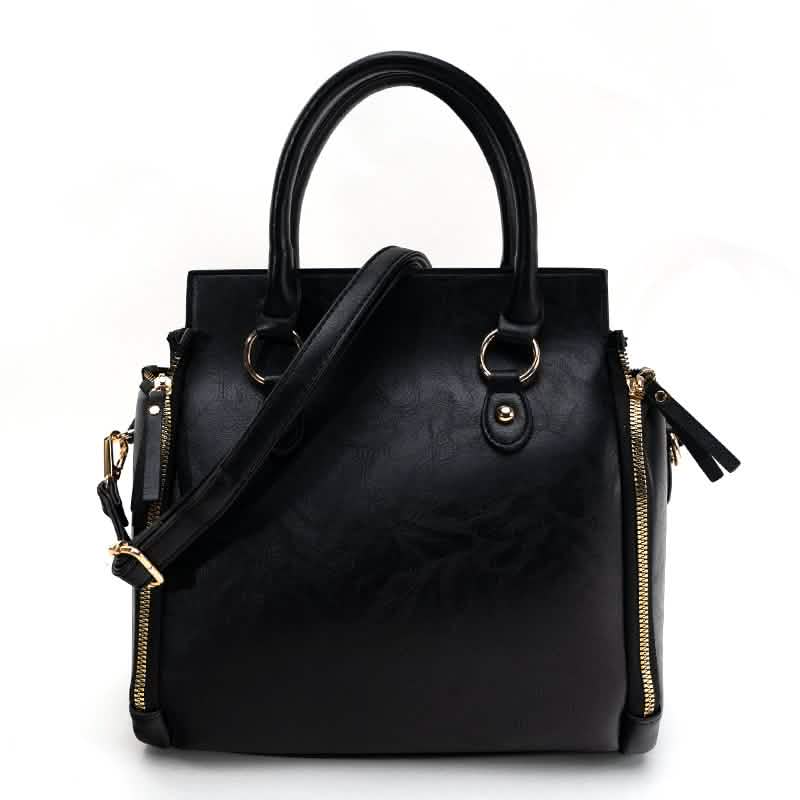 Vintage PU Leather Handbag with Multi Pocket Organizer Insert Handbags & Wallets - Tophatter Daily Deals