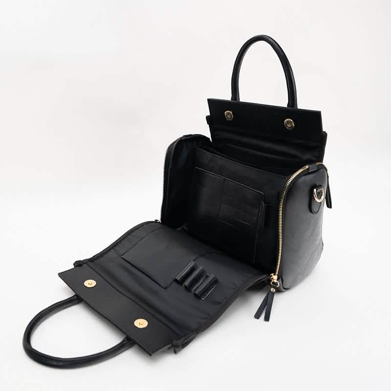 Vintage PU Leather Handbag with Multi Pocket Organizer Insert Handbags & Wallets - Tophatter Daily Deals