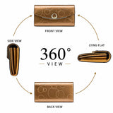 Patent Leather Long Wallet with Ring Clasp and Embossed Circles Handbags & Wallets - Tophatter Daily Deals