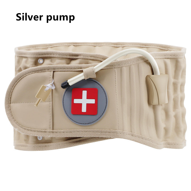 Back Decompression Belt Lumbar Support For Back Pain Relief Lumbar Disc Herniation Lumbar Traction Belt Lumbar Traction Device Khaki Silver pump 0 - Tophatter Daily Deals
