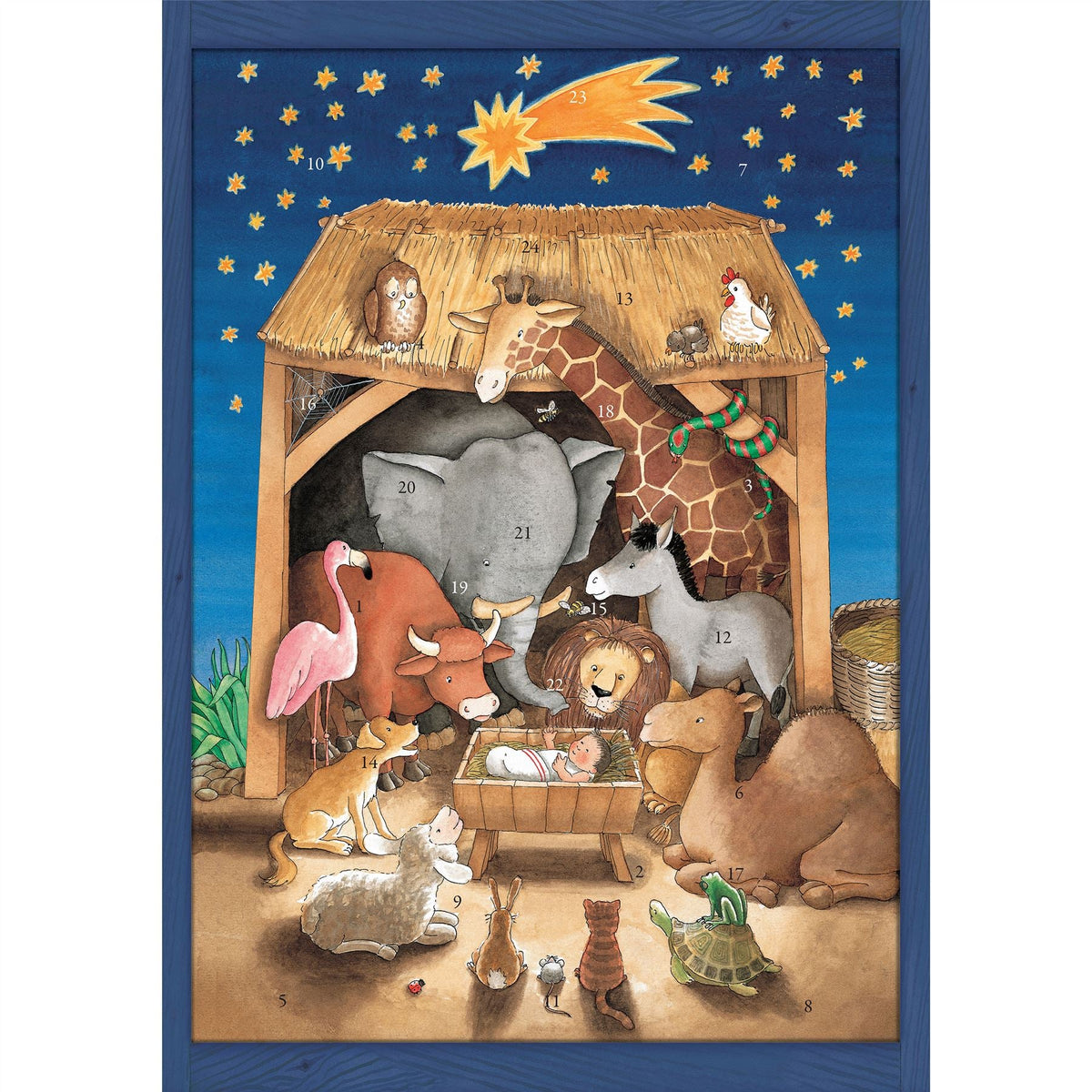 Christmas Advent Calendar Baby Jesus And The Animals | Manger Crib Advent Calendar Traditional Advent Calendar | Picture Advent Calendar Paper Advent Calendar Advent Calendar - Tophatter Daily Deals
