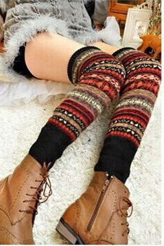 Autumn Winter Bohemian Thickened Woolen Socks Black 0 - Tophatter Daily Deals