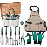 Garden Tools with Apron and Gloves Set (11pcs) Home & Garden > Garden Tools > Gardening Tools - Tophatter Daily Deals