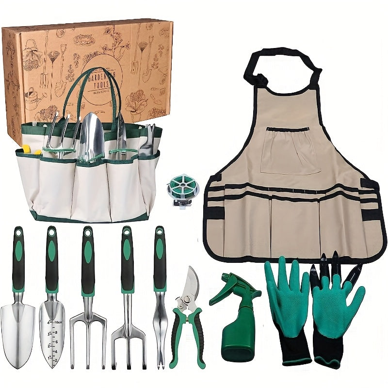 Garden Tools with Apron and Gloves Set (11pcs) Home & Garden > Garden Tools > Gardening Tools - Tophatter Daily Deals