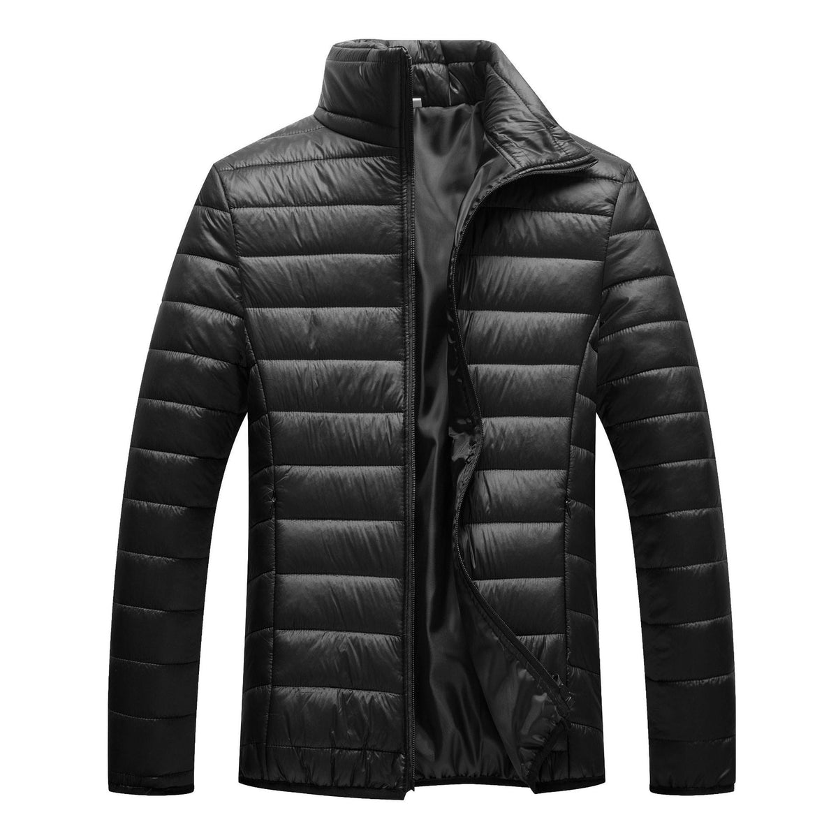 Lightweight Men's Puffer Jacket - Quilted Cotton, Casual Black 3D Changing Face Moving Picture Frame - Tophatter Daily Deals