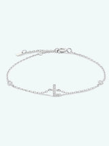 L To P Zircon 925 Sterling Silver Bracelet L-Silver One Size Bracelets - Tophatter Daily Deals