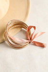 Apricot Glitter Bowknot Layered Jelly Bracelet Bracelets - Tophatter Daily Deals