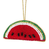 Watermelon Beaded Christmas Tree Bauble | Colourful Fruit-shaped Tree Ornaments Baubles - Tophatter Daily Deals