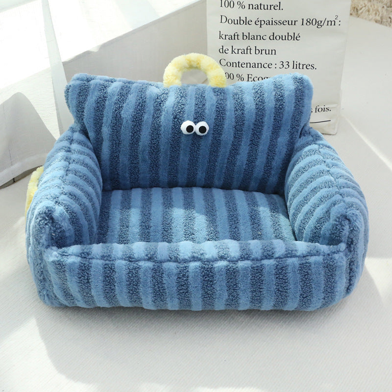 Autumn And Winter Big Eye Dog Kennel Blue 0 - Tophatter Daily Deals