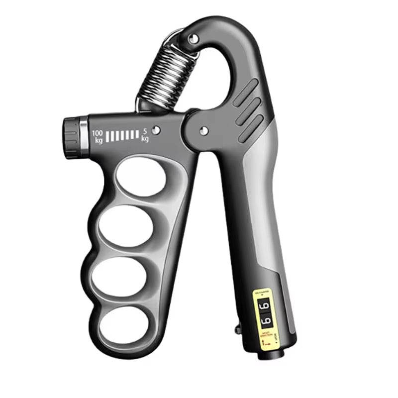 5-100kg Hand Grip Muscle Strengthener Trainer Adjustable Hands Gripper Strength Wrist Weights Expander Gym Exercise Accessories Gray 5 - Tophatter Daily Deals