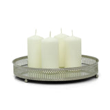 Set of 4 Ivory Pillar Candles | Unscented Wax Candles for Home & Events - 5x10cm Candle - Tophatter Daily Deals