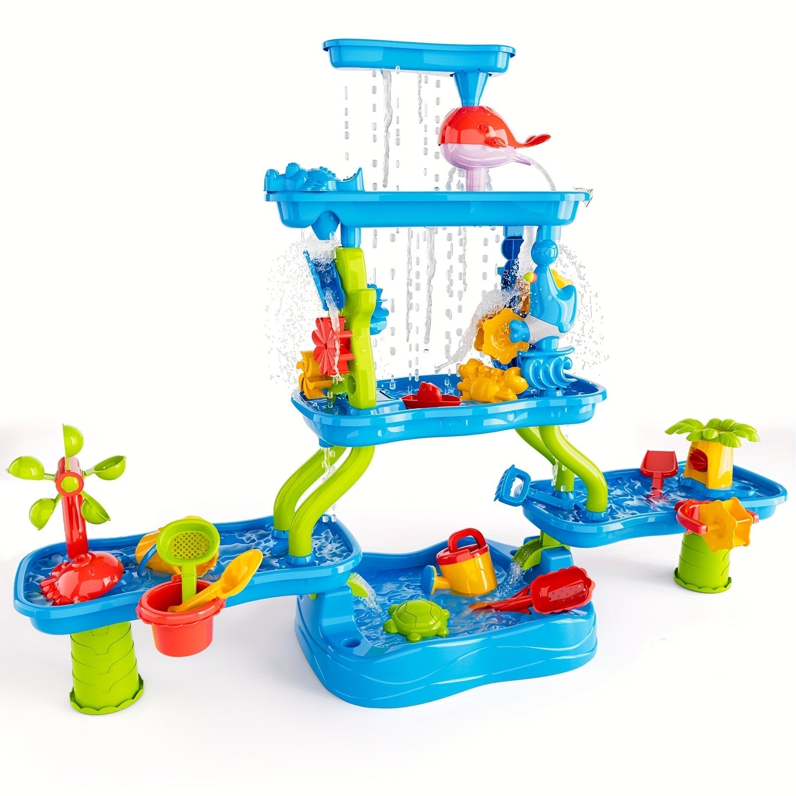 4-Tier Kids Water and Sand Activity Table Pool Toys & Inflatables - Tophatter Daily Deals