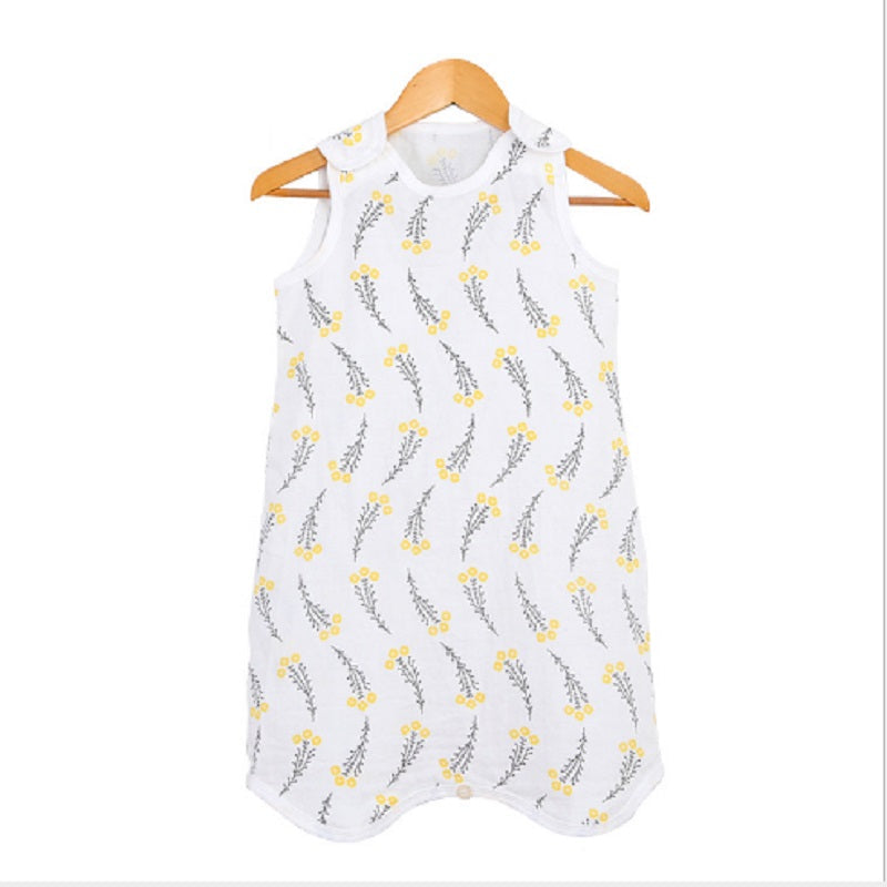 Baby Cotton Double Gauze Printed Vest Small flowers 0 - Tophatter Daily Deals