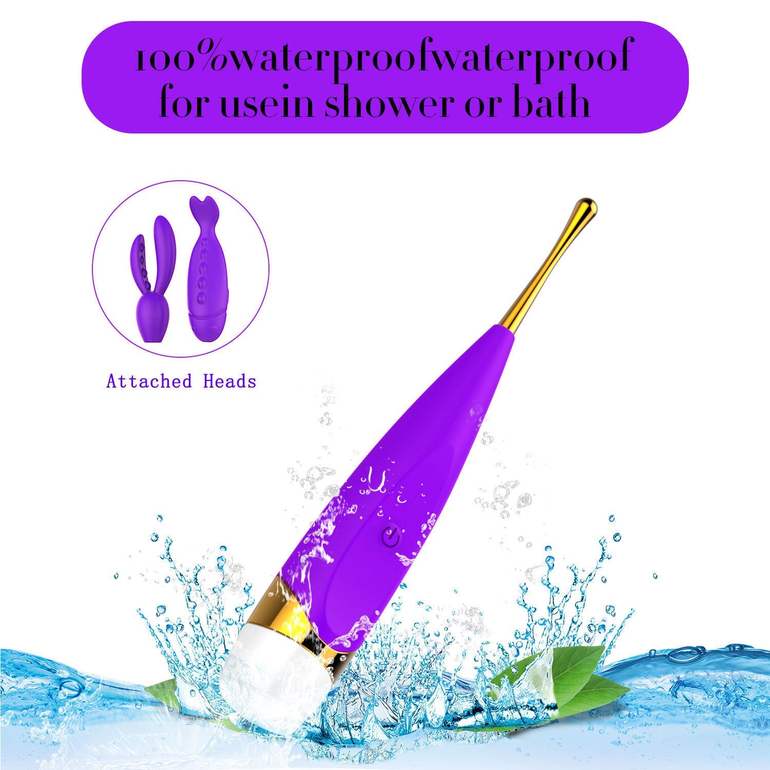 AdultFemaleSexy Rechargeable AvVibrator High Frequency Honey Bean G-Spot Clitoral Stimulator Purple USB 0 - Tophatter Daily Deals