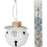 Set of 6 Baubles Pastel Jingle Bells | Christmas Tree Hanging Ornaments - 4cm Baubles - Tophatter Daily Deals